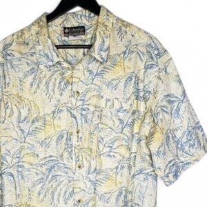 Columbia Sportswear Men's Palm Pattern Button Down Short Sleeve Shirt Camp XXL